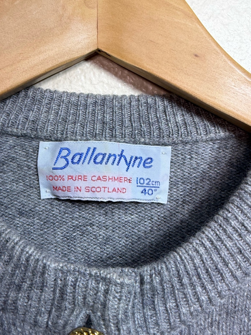 VTG‎ 60’s Ballantyne Scotland Cashmere Cardigan S Accent Button Classic Timeless - Picture 3 of 8